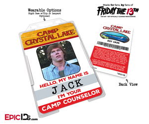 Camp Crystal Lake 'Friday the 13th' Camp Counselor Cosplay Name Badge [Movie Characters] - Epic IDs