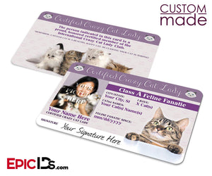 Certified Crazy Cat Lady Club Card — Photo Personalized
