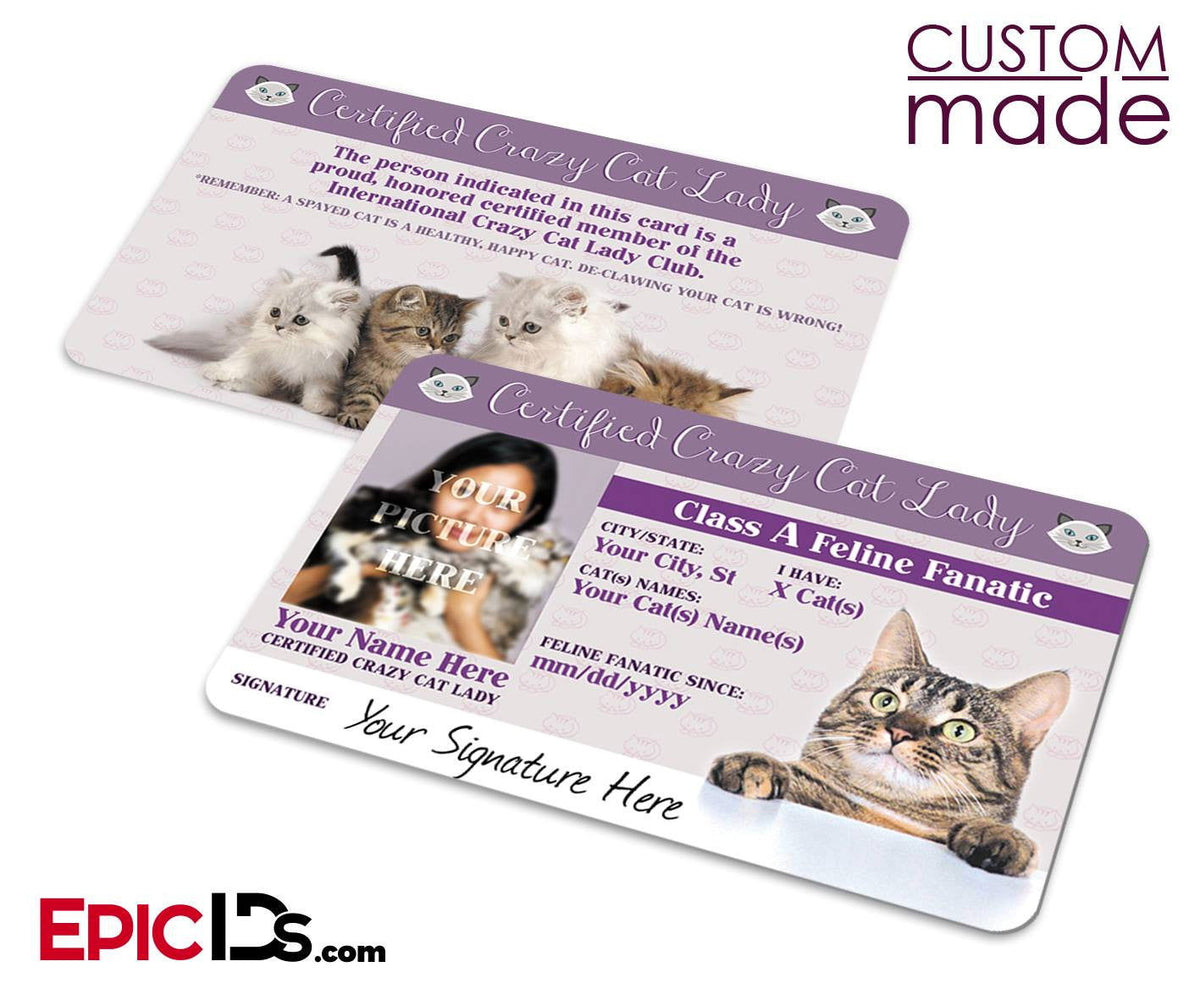 Certified Crazy Cat Lady Club Card [Photo Personalized] - Epic IDs
