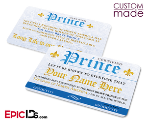 Certified Prince ID Card — Personalized