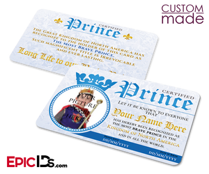 Certified Prince ID Card — Photo Personalized