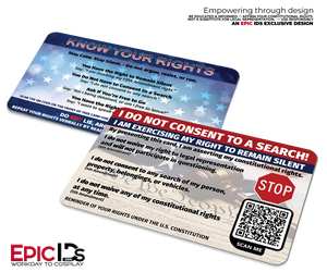 'I Do Not Consent' Civil Rights Assertation Cards — Constitutional Rights Reminder
