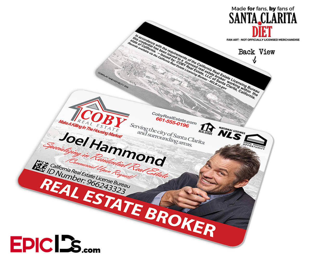 Coby Real Estate &#39;Santa Clarita Diet&#39; Cosplay / Name Tag / Broker ID - Joel Hammond - Epic IDs