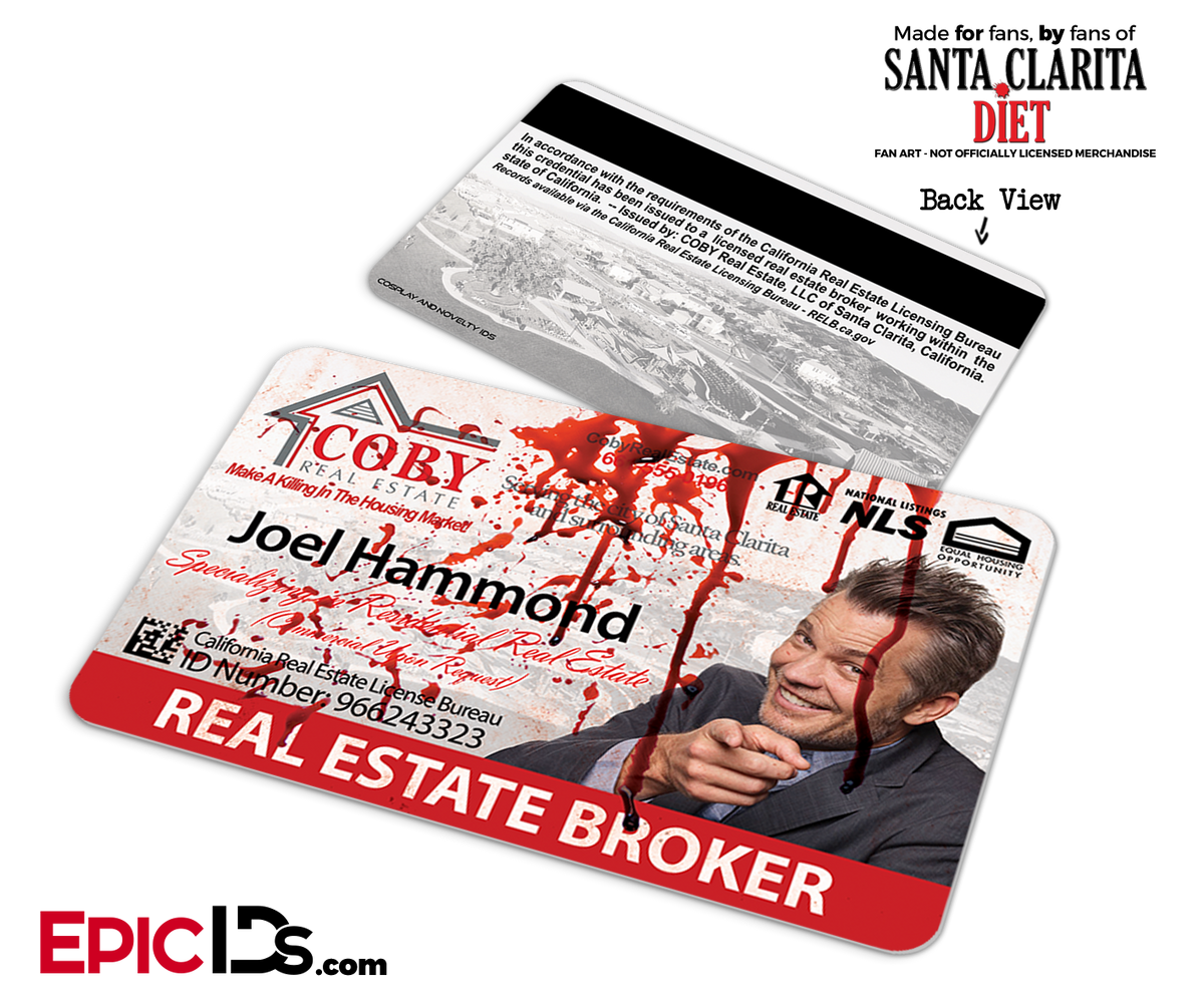 Coby Real Estate &#39;Santa Clarita Diet&#39; Cosplay / Name Tag / Broker ID - Joel Hammond - Epic IDs