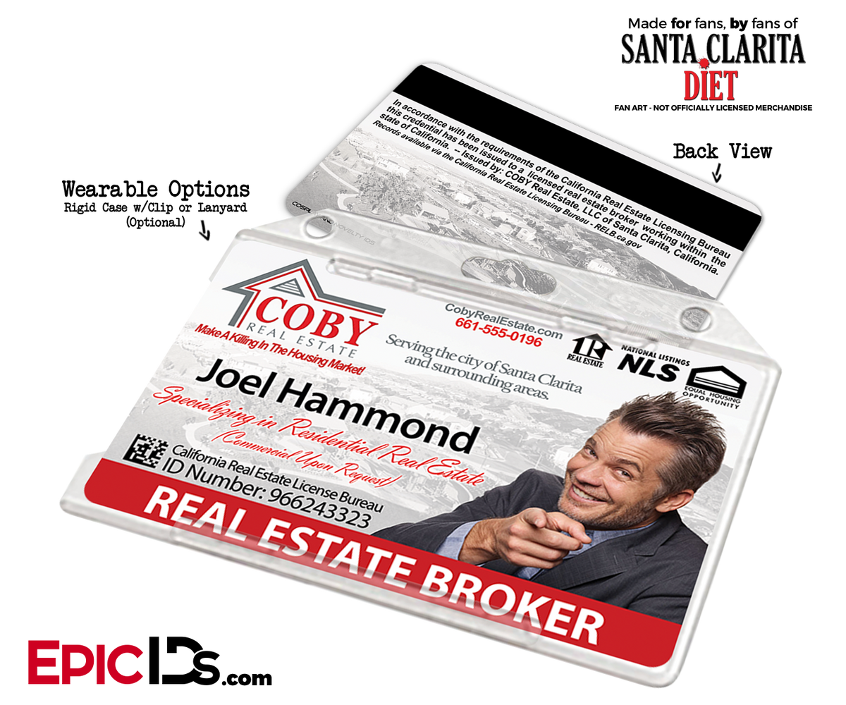Coby Real Estate &#39;Santa Clarita Diet&#39; Cosplay / Name Tag / Broker ID - Joel Hammond - Epic IDs