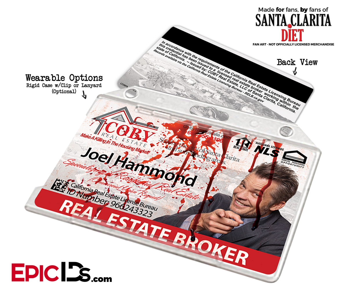 Coby Real Estate &#39;Santa Clarita Diet&#39; Cosplay / Name Tag / Broker ID - Joel Hammond - Epic IDs