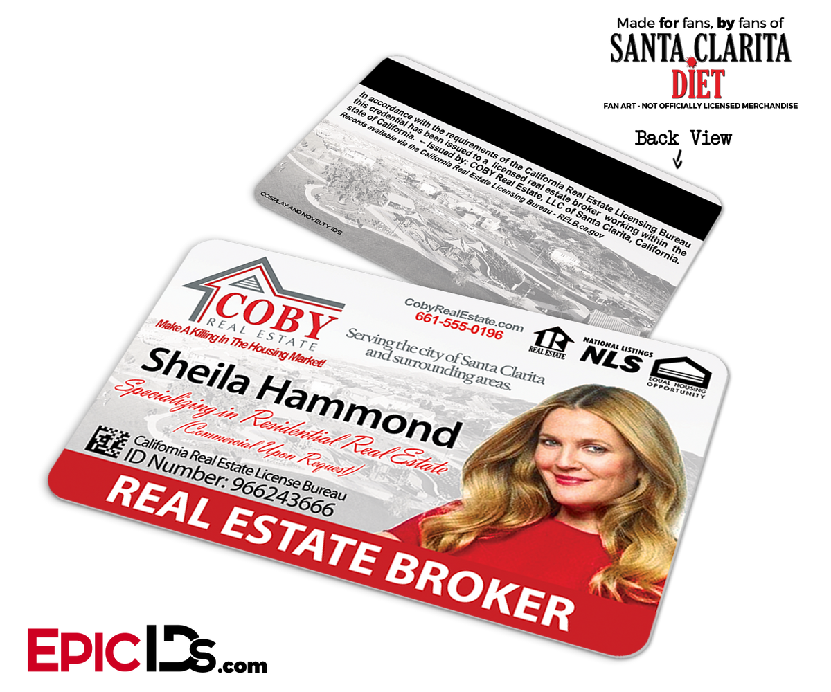 Coby Real Estate &#39;Santa Clarita Diet&#39; Cosplay / Name Tag / Broker ID - Sheila Hammond - Epic IDs