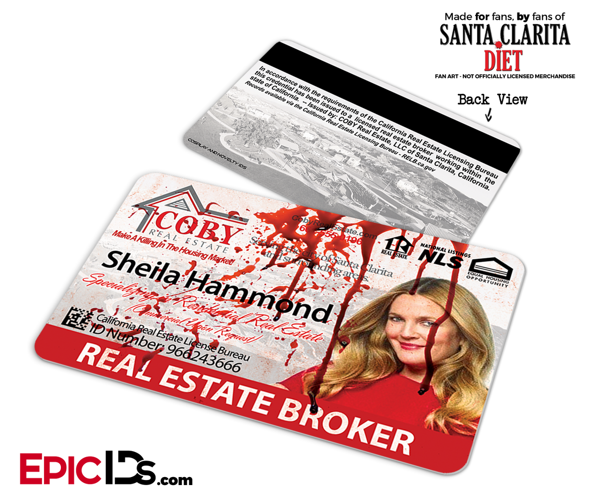 Coby Real Estate &#39;Santa Clarita Diet&#39; Cosplay / Name Tag / Broker ID - Sheila Hammond - Epic IDs