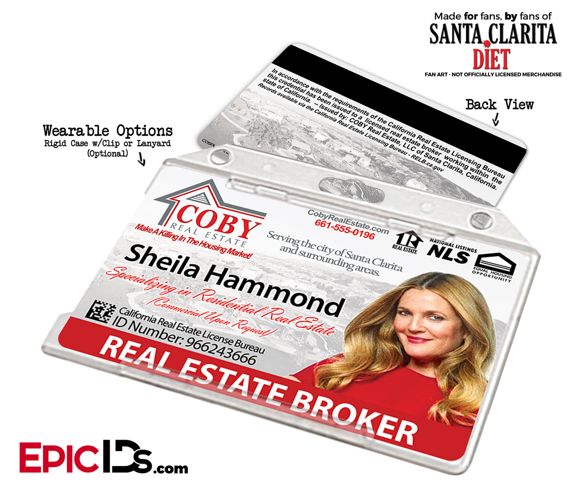 Coby Real Estate &#39;Santa Clarita Diet&#39; Cosplay / Name Tag / Broker ID - Sheila Hammond - Epic IDs