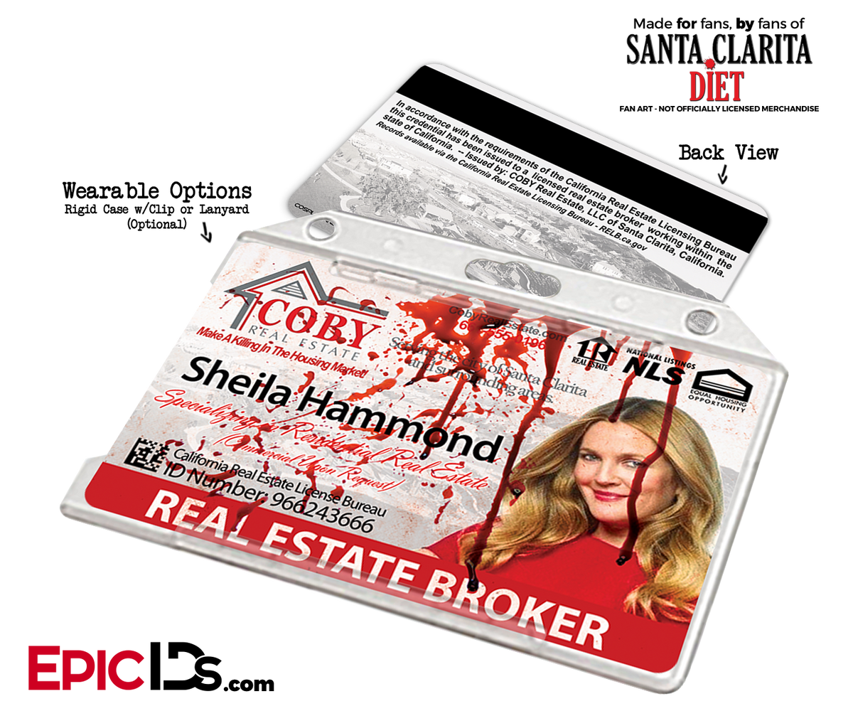 Coby Real Estate &#39;Santa Clarita Diet&#39; Cosplay / Name Tag / Broker ID - Sheila Hammond - Epic IDs