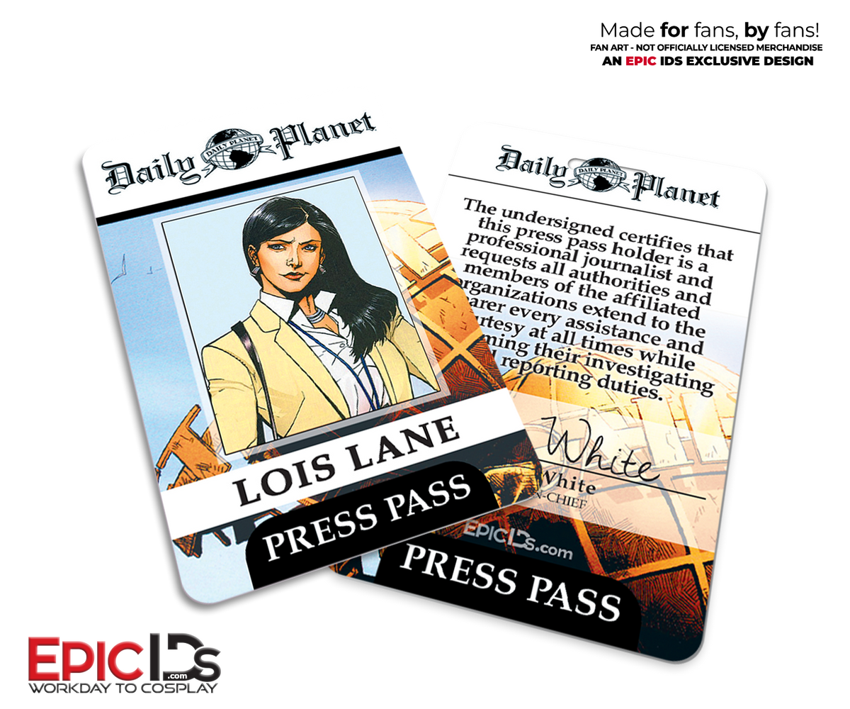 Lois Lane Daily Planet Press Pass — Superman Classic Comic Cosplay Prop