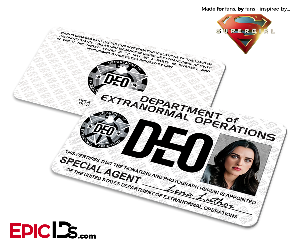 Department of Extranormal Operations (DEO) &#39;Supergirl&#39; Special Agent ID - Lena Luthor - Epic IDs