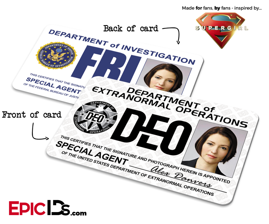 Department of Extranormal Operations (Dual DEO/FBI) 'Supergirl' Special Agent ID - Alex Danvers - Epic IDs