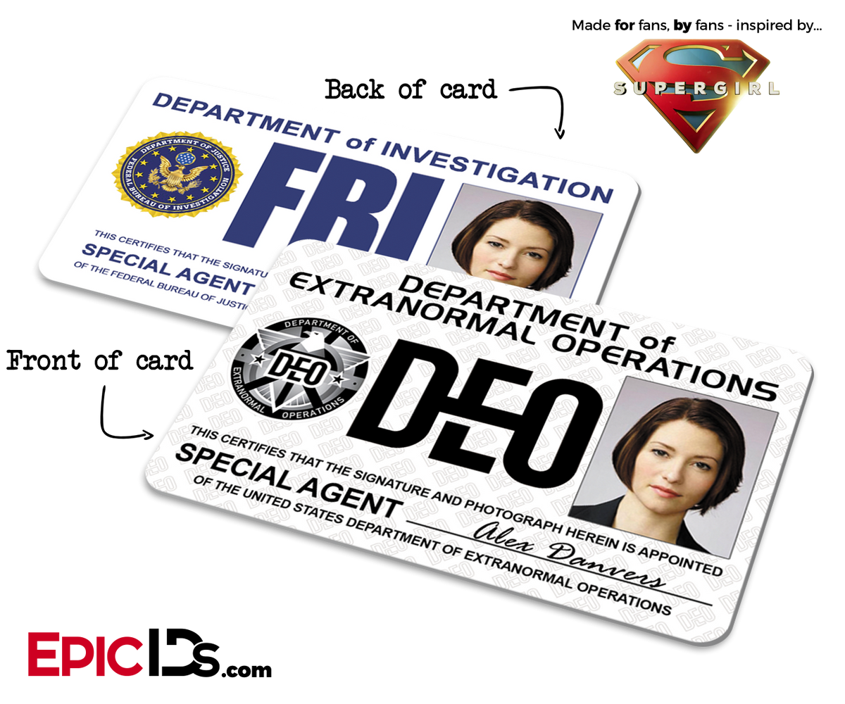 Department of Extranormal Operations (Dual DEO/FBI) &#39;Supergirl&#39; Special Agent ID - Alex Danvers - Epic IDs