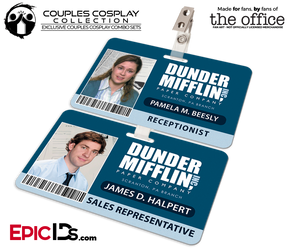 Dunder Mifflin 'The Office' Employee ID Name Badges [Couples Cosplay] - Epic IDs