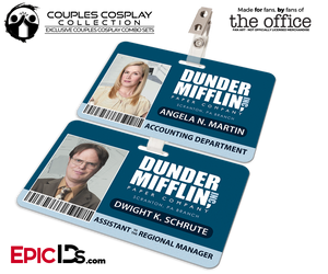Dunder Mifflin 'The Office' Employee ID Name Badges [Couples Cosplay] - Epic IDs
