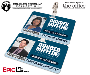 Dunder Mifflin 'The Office' Employee ID Name Badges [Couples Cosplay] - Epic IDs