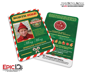 Ming Ming North Pole ID Badge – Santa's Workshop — Elf — Christmas Cheer