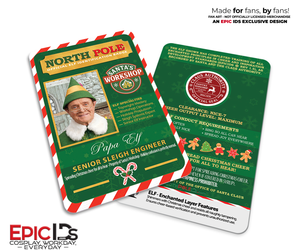 Papa Elf North Pole ID Badge – Santa's Workshop — Elf — Christmas Cheer