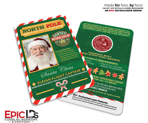 Santa Claus North Pole ID Badge – Santa's Workshop — Elf — Christmas Cheer