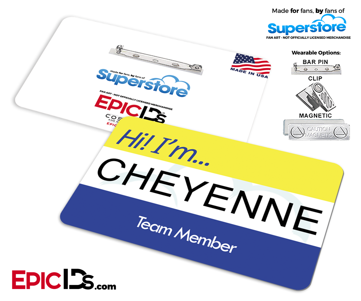 Employee Name Badge 'Superstore' Wearable ID - Cheyenne - Epic IDs