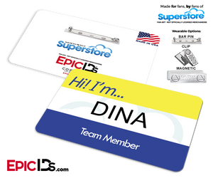 Employee Name Badge 'Superstore' Wearable ID - Dina - Epic IDs