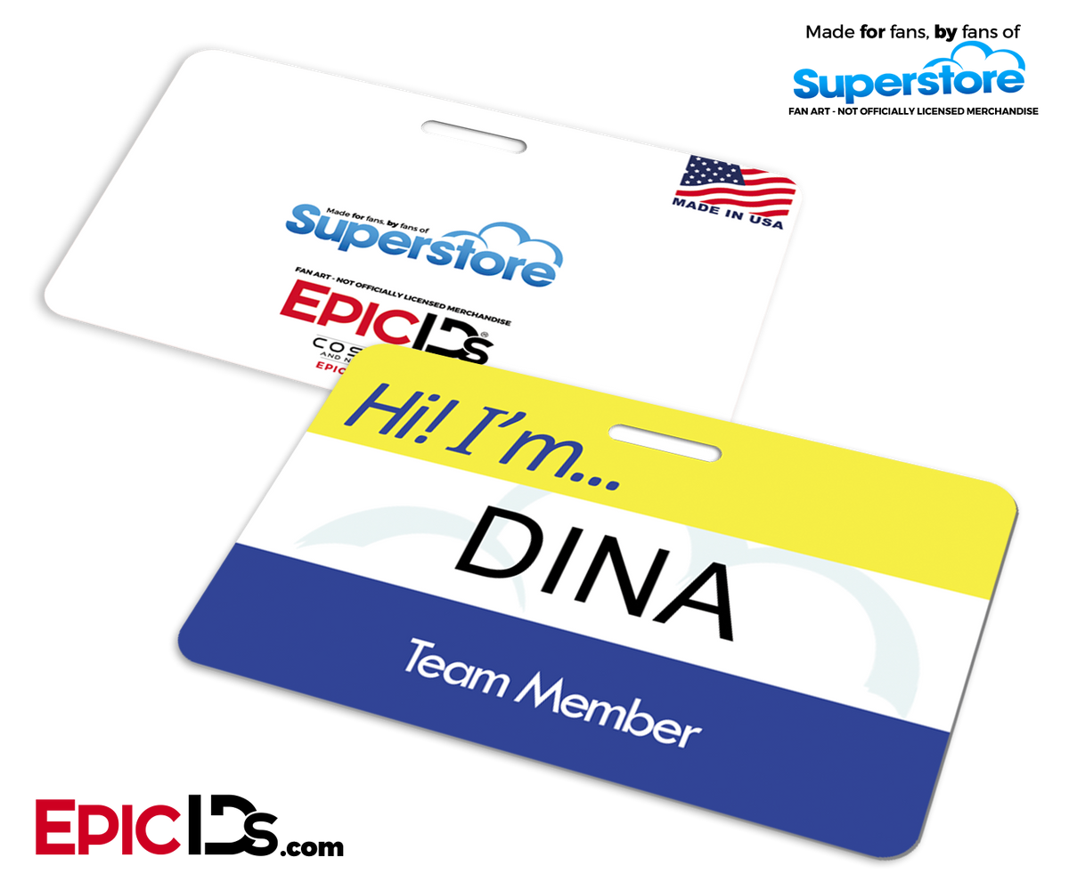 Employee Name Badge &#39;Superstore&#39; Wearable ID - Dina - Epic IDs