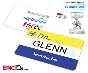 Employee Name Badge 'Superstore' Wearable ID - Glenn