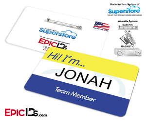 Employee Name Badge 'Superstore' Wearable ID - Jonah