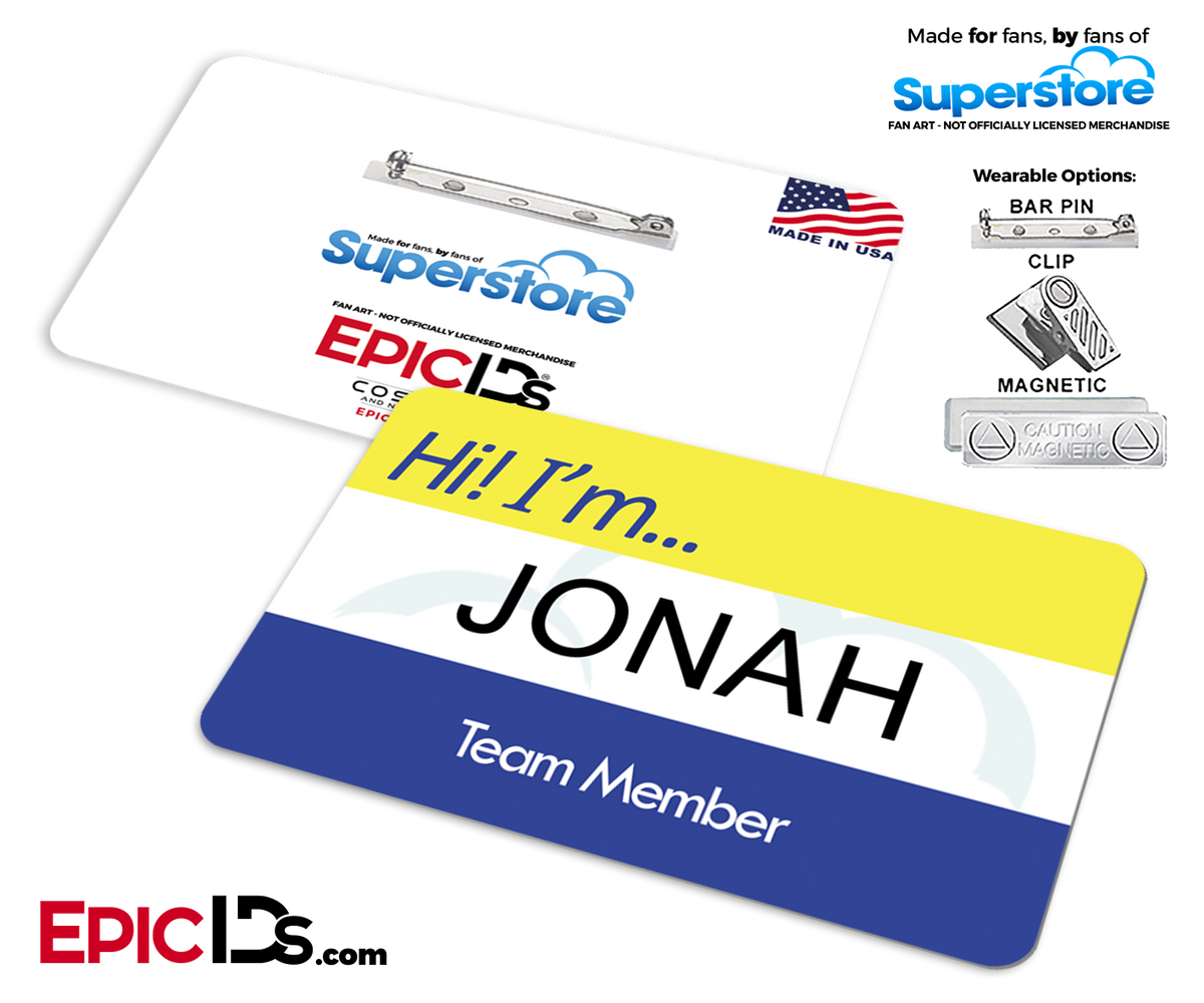 Employee Name Badge 'Superstore' Wearable ID - Jonah - Epic IDs