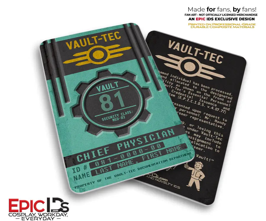 Fallout Chief Physician ID Badge – Vault-Tec — Personalized