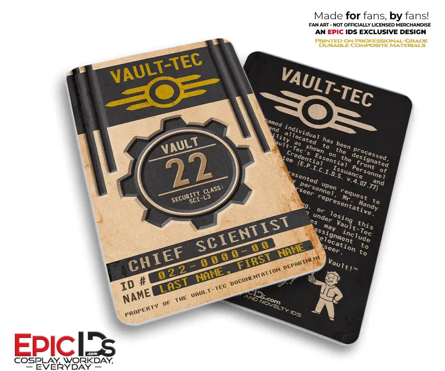 Fallout Chief Scientist ID Badge – Vault-Tec — Personalized