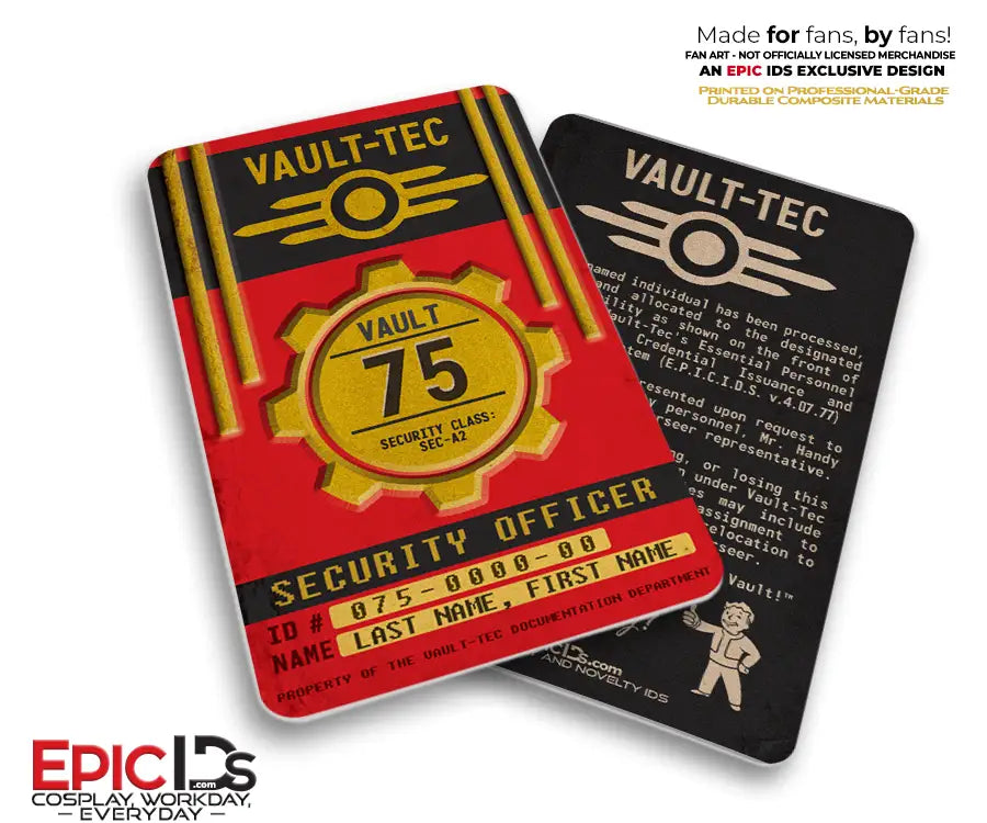 Vault Security Officer Vault ID Badge – Fallout — Personalized