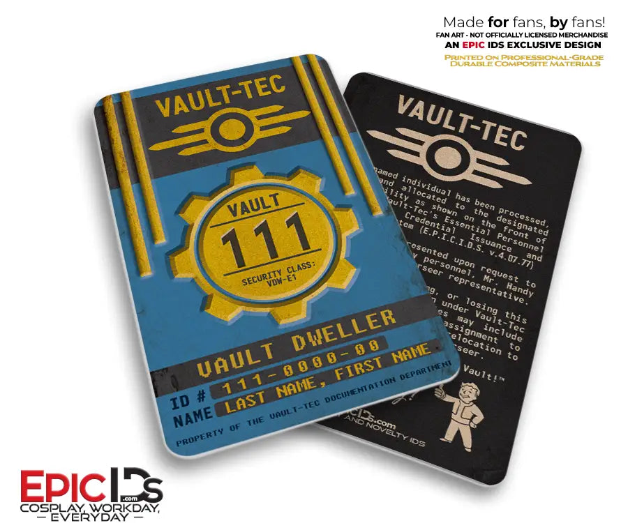 Vault Dweller Vault ID Badge – Fallout — Personalized