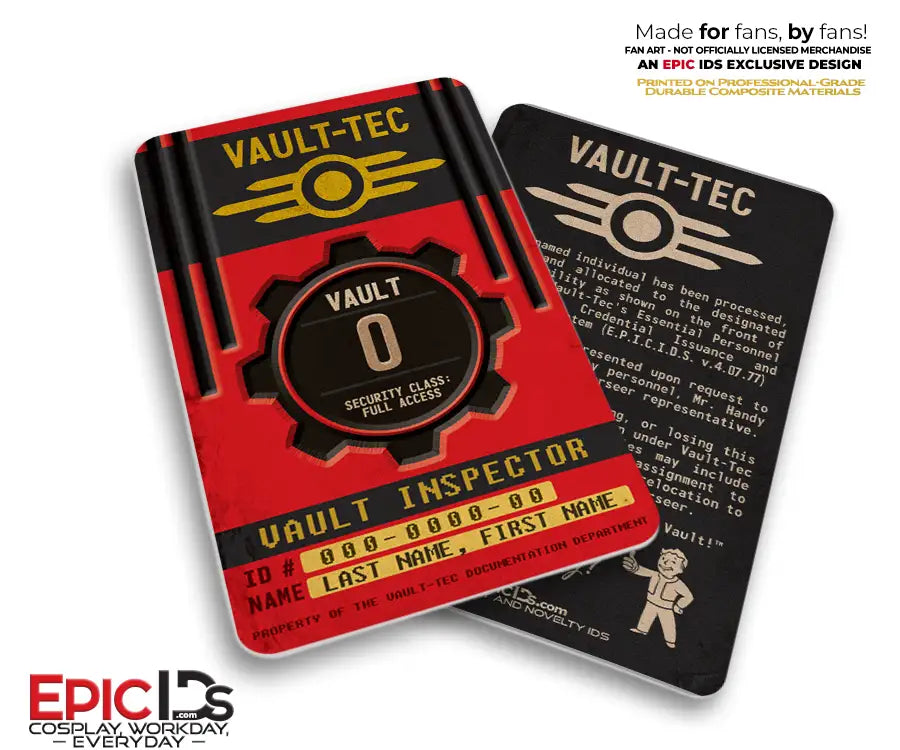 Vault Inspector Vault ID Badge - Fallout  — Personalized