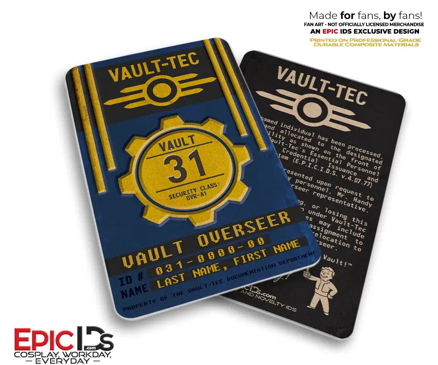 Vault Overseer Vault ID Badge - Fallout — Personalized