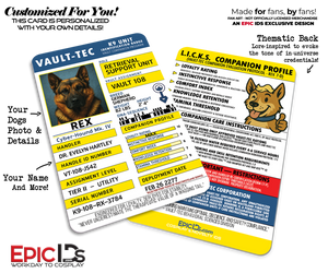 Vault-Tec K9 Animal Companion Pet ID Badge — Fallout Cosplay Prop — Photo Personalized For Dogs