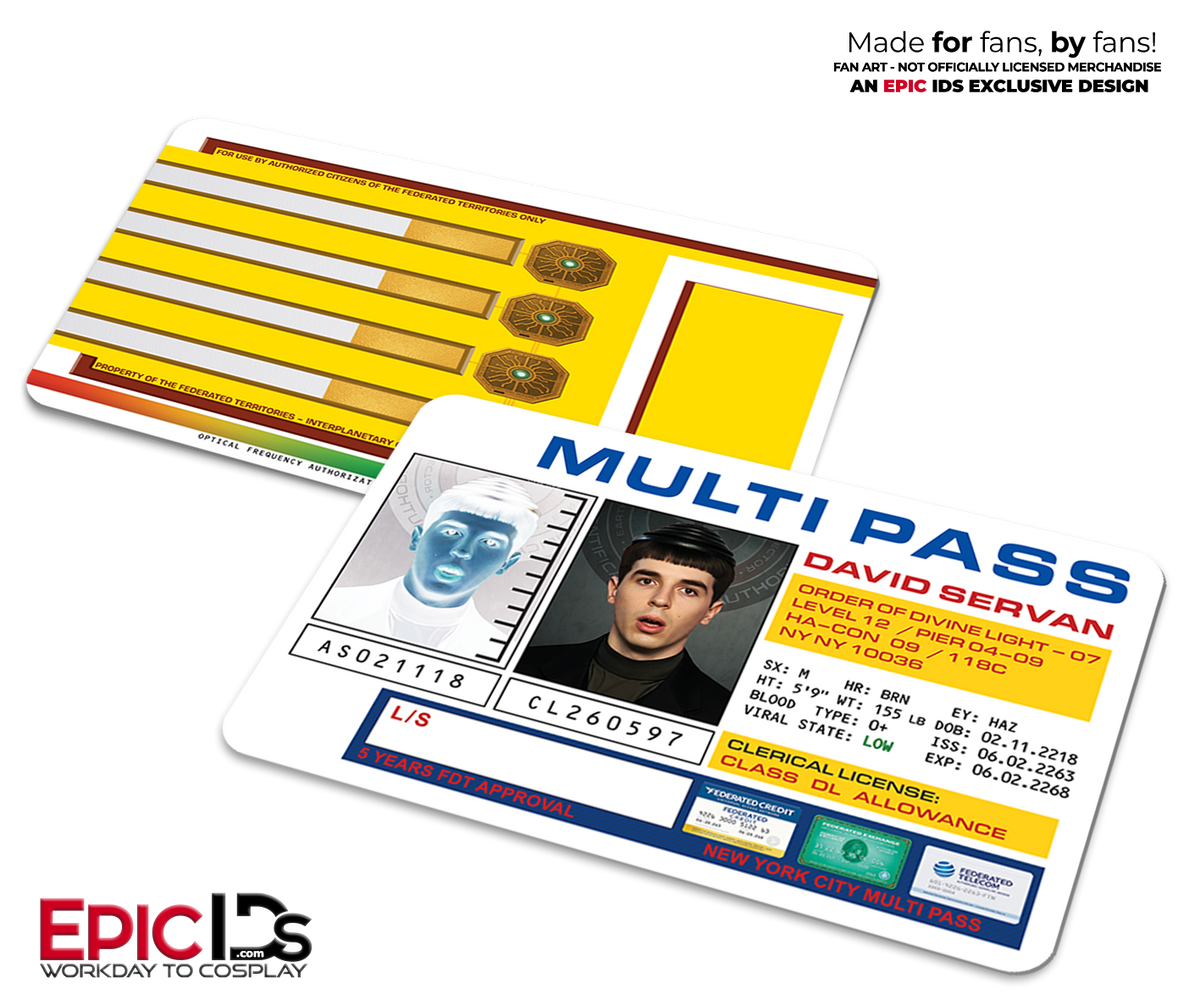 David &quot;The Apprentice&quot; Servan Multipass ID Card — The Fifth Element — Cinematic Enhanced Edition