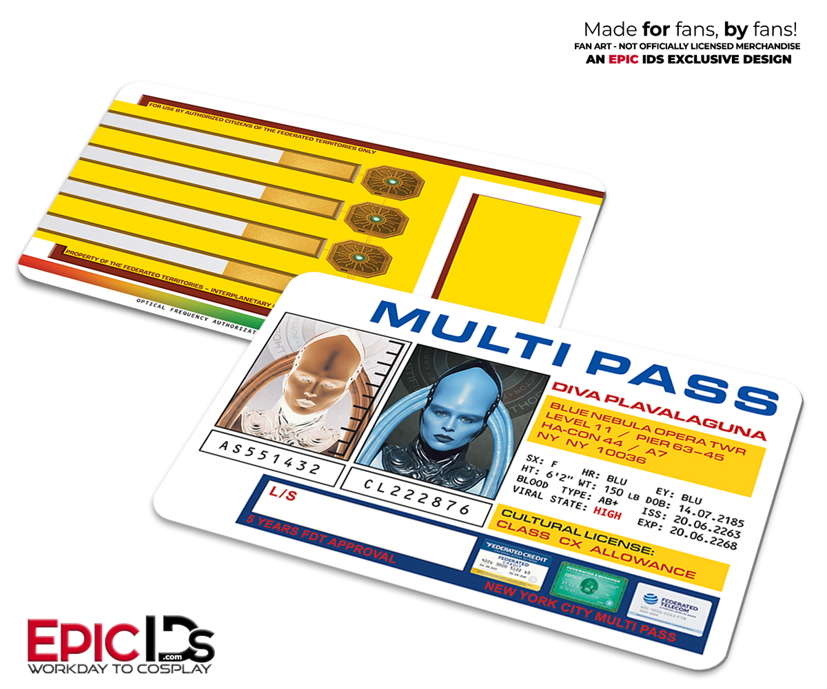 Diva Plavalaguna Multipass ID Card — The Fifth Element — Cinematic Enhanced Edition