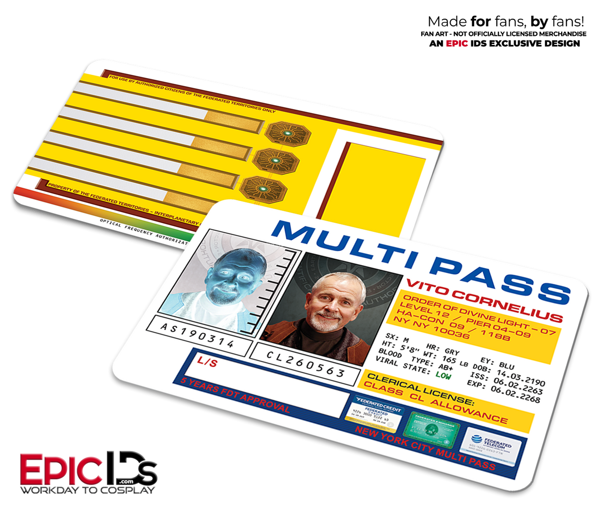 Father Vito Cornelius Multipass ID Card — The Fifth Element — Cinematic Enhanced Edition