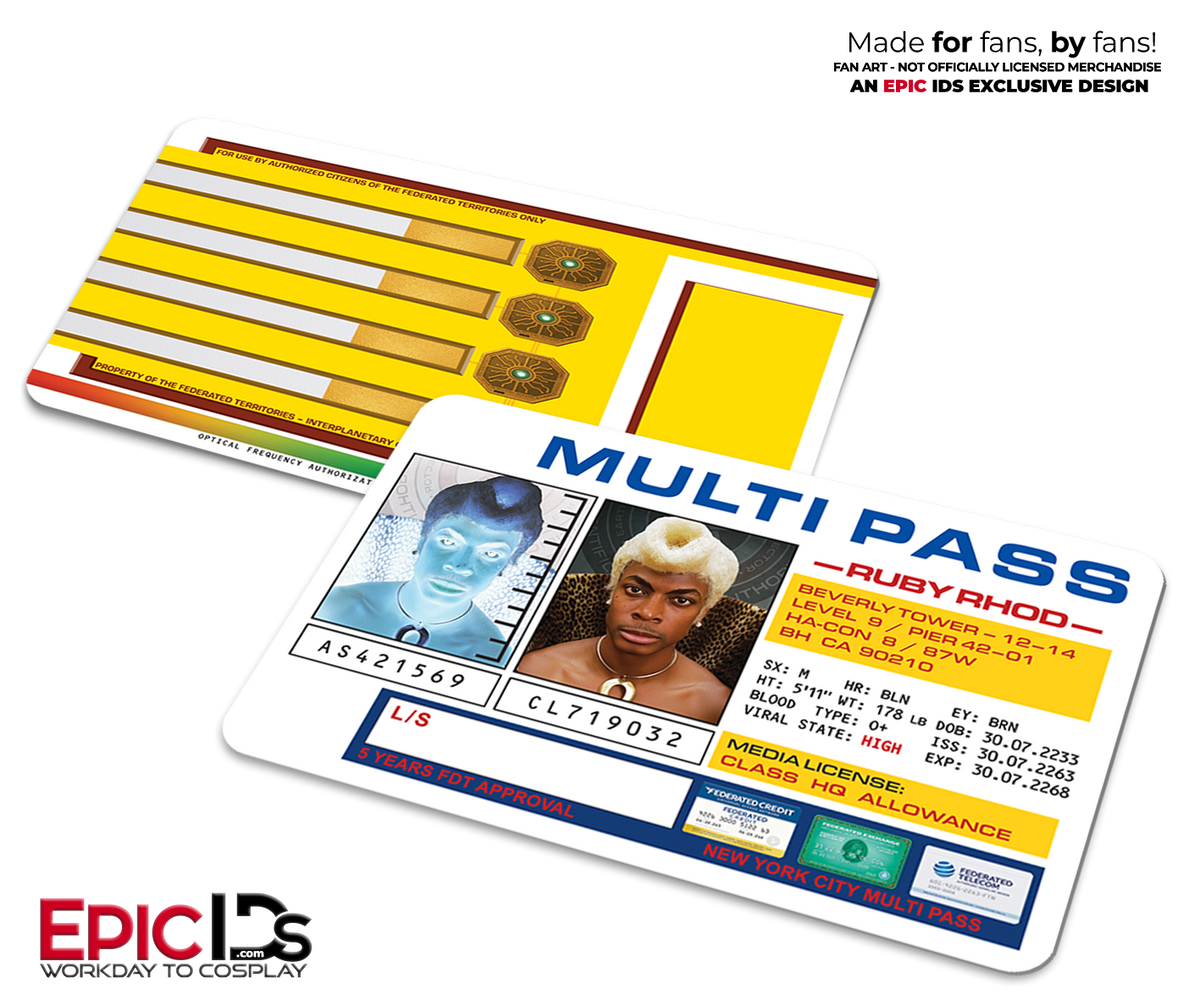 Ruby Rhod Multipass ID Card — The Fifth Element — Cinematic Enhanced Edition