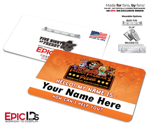 Freddy Fazbear’s Pizza Staff Name Badge – Five Nights at Freddy’s – Personalized