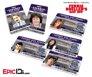 Ferris Bueller's Day Off Inspired Shermer High School ID Collection (Set of 6)