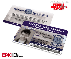 Ferris Bueller's Day Off Inspired Shermer High School Student/Faculty ID — Photo Personalized
