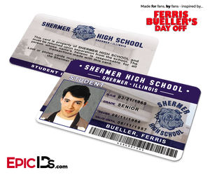 Ferris Bueller's Day Off Inspired Shermer High School Student ID — Ferris Bueller