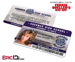 Ferris Bueller's Day Off Inspired Shermer High School Student ID — Jeanie Beuller