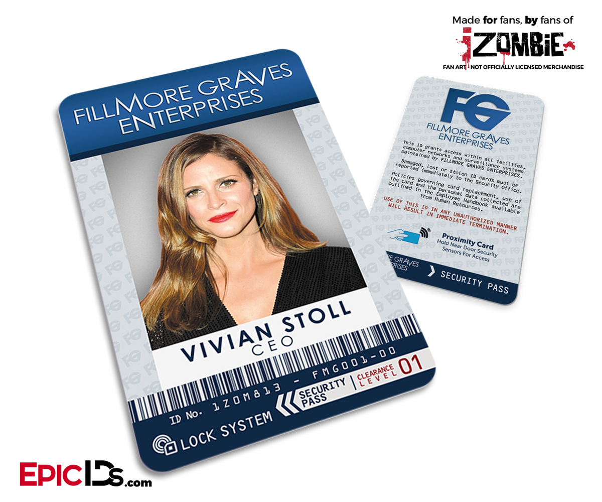 Fillmore Graves Enterprises &#39;iZombie&#39; Cosplay Employee ID - Vivian Stoll - Epic IDs