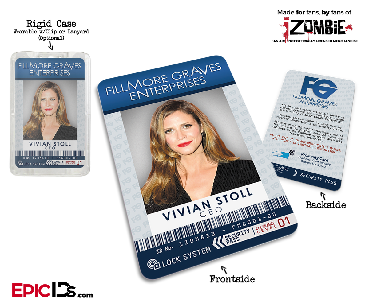 Fillmore Graves Enterprises &#39;iZombie&#39; Cosplay Employee ID - Vivian Stoll - Epic IDs
