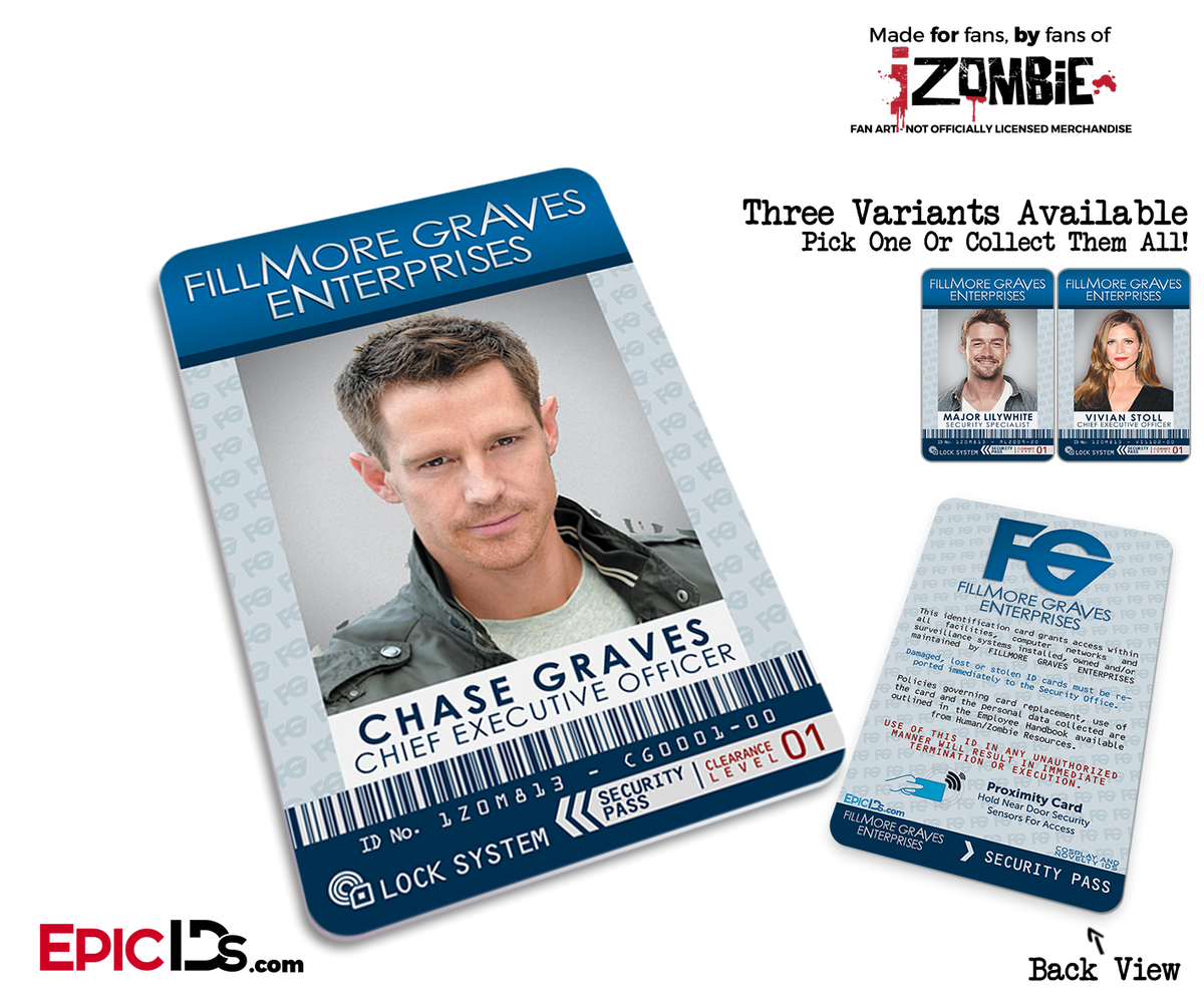 Fillmore Graves Enterprises &#39;iZombie&#39; Cosplay Employee ID [TV Characters] - Epic IDs