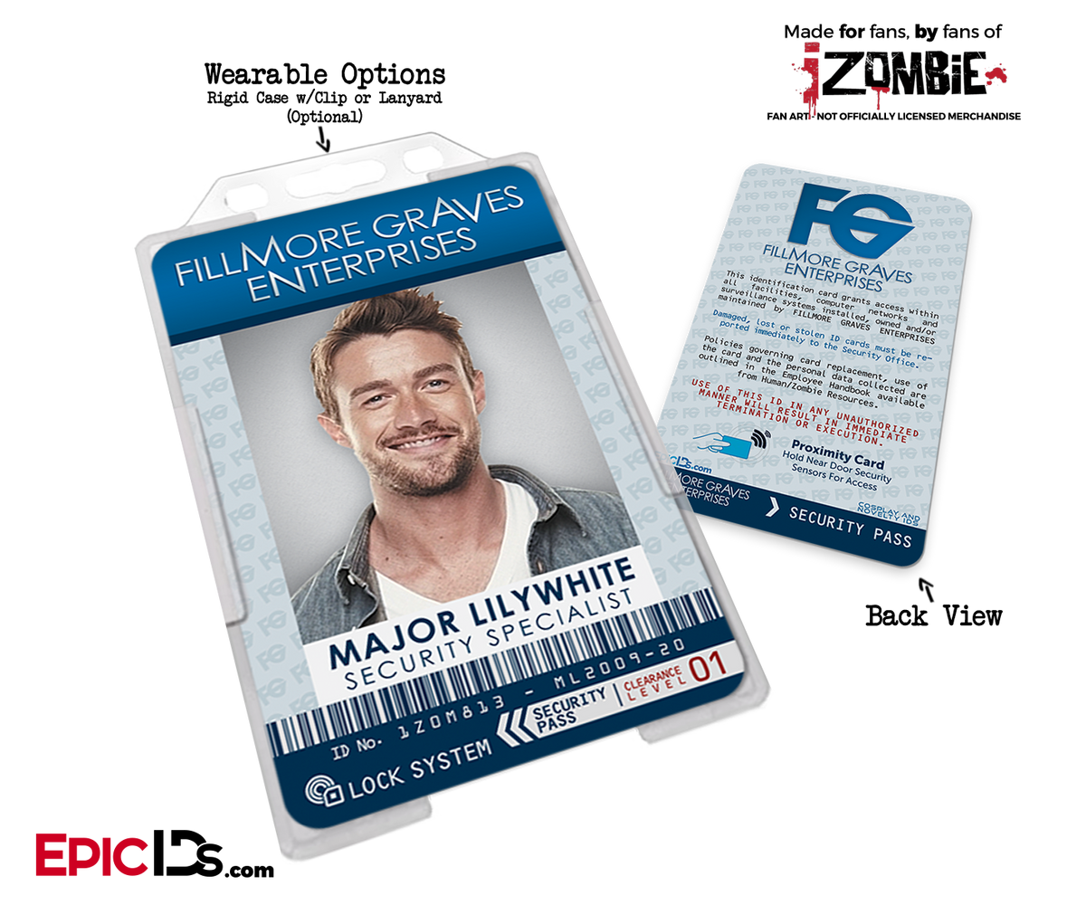 Fillmore Graves Enterprises &#39;iZombie&#39; Cosplay Employee ID [TV Characters] - Epic IDs